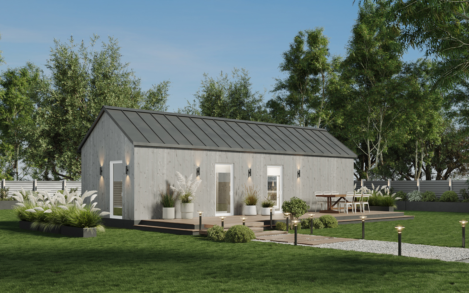 Fjord modular home, daytime exterior